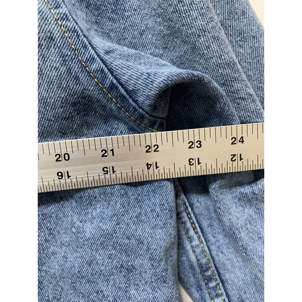 Zara Denim Shacket Mens XL Blue Metal Snap Shirt Jacket Distress Relaxed Fit - Picture 14 of 14